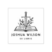 Fantasy Zwaard Gepersonaliseerd Klassiek Ex Libris Rubberstempel (Afrduk)