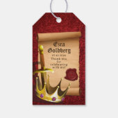 Fantasy Zwaard Kroon Middeleeuwse Ridder Bar Mitzv Cadeaulabel (Achterkant)