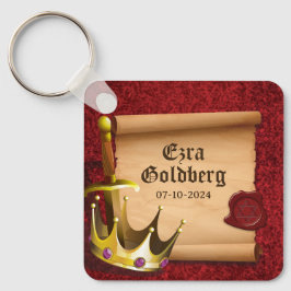 Fantasy Zwaard Kroon Middeleeuwse Ridder Bar Mitzv Sleutelhanger