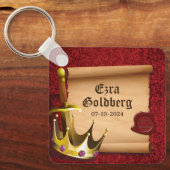 Fantasy Zwaard Kroon Middeleeuwse Ridder Bar Mitzv Sleutelhanger (Voorkant)