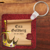 Fantasy Zwaard Kroon Middeleeuwse Ridder Bar Mitzv Sleutelhanger (Achterkant)