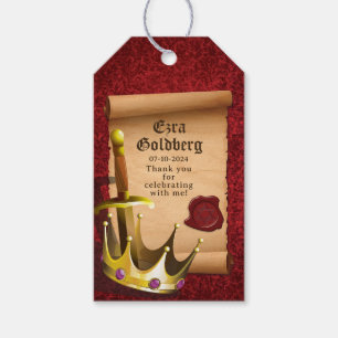 Fantasy Zwaard Kroon Middeleeuwse Ridder Bar Mitzw Cadeaulabel