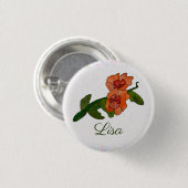 Fantasyblume, personalisiert ronde button 3,2 cm (Voorkant /achterkant)