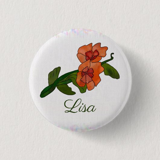 Fantasyblume, personalisiert ronde button 3,2 cm (Voorkant)