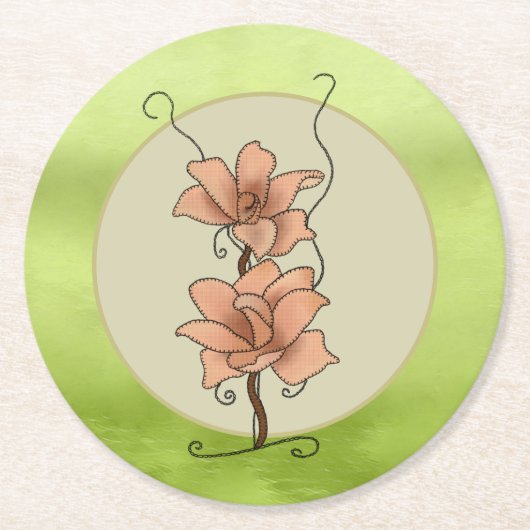 Fantasyblume runder pappuntersetzer ronde kartonnen onderzetter (Voorkant)
