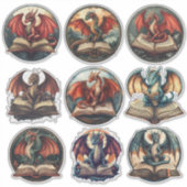 Fantasyboek Draak Sticker (Voorkant)