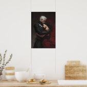 Fantasyboekkunst hoofdpersonages omhelzen poster (Keuken)