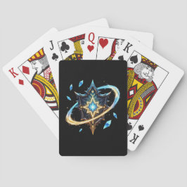 Fantasyembleem met zwevende bladen – Magische ener Pokerkaarten