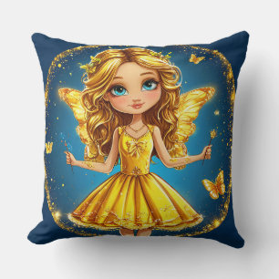 Fantasyfee met glittersparel in betoverde kameracc kussen