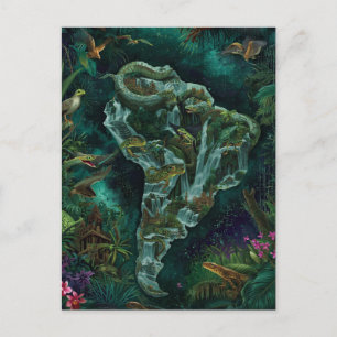 Fantasykaart van Zuid-Amerikaanse jungle-wildlife Briefkaart