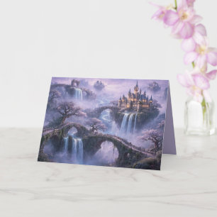 Fantasykasteel Surrealistisch Landschap Lavendelbl Kaart