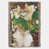 Fantasykat Groen Draak Dobbelstenen Gamen Deken (Voorkant Verticaal)