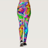 Fantasykunst schetsen - Abstracte Neonverschuiving Leggings (Achterkant)