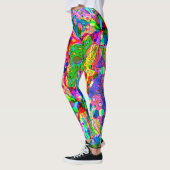 Fantasykunst schetsen - Abstracte Neonverschuiving Leggings (Links)