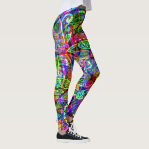 Fantasykunst schetsen - Abstracte Neonverschuiving Leggings