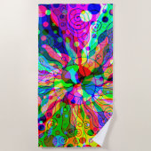 Fantasykunst schetsen - Abstracte Neonverschuiving Strandlaken (Voorkant)