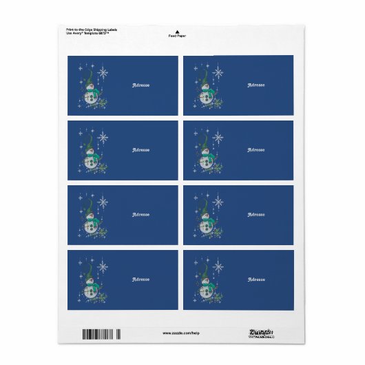 Fantasyschneemann Etiket (Full Sheet)