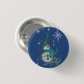 Fantasyschneemann Ronde Button 3,2 Cm (Voorkant /achterkant)