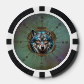 Fantasytische steampunk wolf. poker chips (Voorkant)