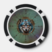 Fantasytische steampunk wolf. poker chips (Achterkant)