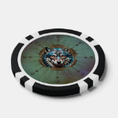 Fantasytische steampunk wolf. poker chips (Enkel)