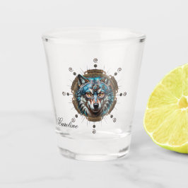 Fantasytische steampunk wolf. shot glas