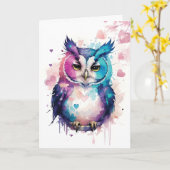 Fantasyuil met Hartjes Valentijn Kaart (Gele Bloem)