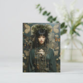Fantasyvrouw en vlinders AI-kunst Briefkaart (Staand voorkant)