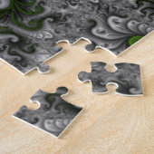 Fantasywereld groen en grijs abstracte fractal kun legpuzzel (Zijkant)