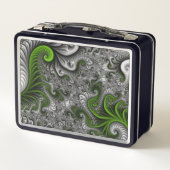 Fantasywereld Groen En Grijs Abstracte Fractale Ku (Achterkant)