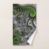 Fantasywereld Groen En Grijs Abstracte Fractale Ku Bad Handdoek (Handdoek)