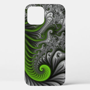 Fantasywereld Groen En Grijs Abstracte Fractale Ku Case-Mate iPhone Case