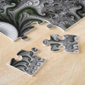 Fantasywereld Groen En Grijs Abstracte Fractale Ku Legpuzzel (Zijkant)