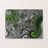 Fantasywereld Groen En Grijs Abstracte Fractale Ku Legpuzzel (Horizontaal)