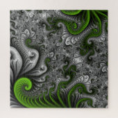 Fantasywereld Groen En Grijs Abstracte Fractale Ku Legpuzzel (Verticaal)