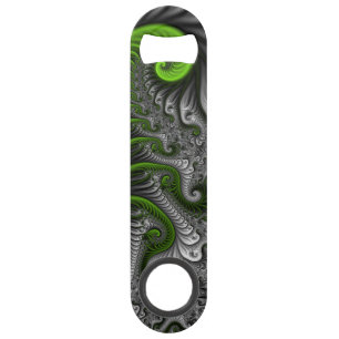 Fantasywereld Groen En Grijs Abstracte Fractale Ku Speed Flessenopener