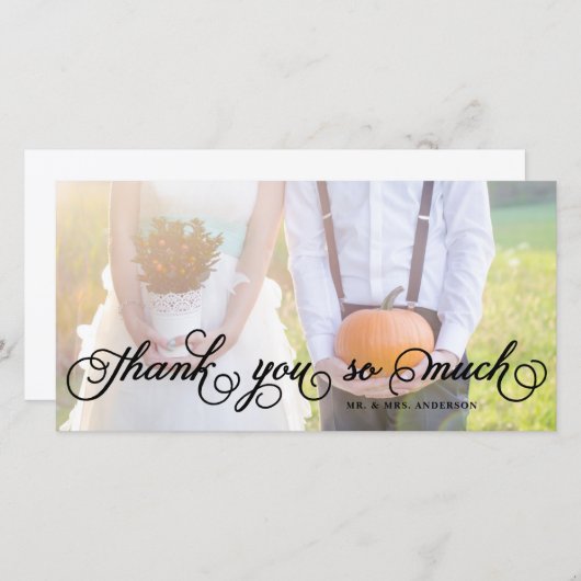 Fantiek script | Trouw Dank Je Foto Kaart (Voorkant / Achterkant)