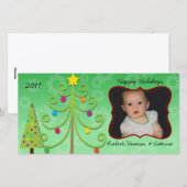 Fantieke kerstkaart met gepersonaliseerde foto (Voorkant / Achterkant)