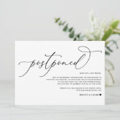 Fantieke Script Zwarte Huwelijksuitstel Aankondiging (Staand voorkant)