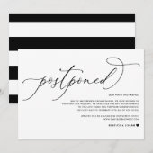 Fantieke Script Zwarte Huwelijksuitstel Aankondiging (Voorkant / Achterkant)