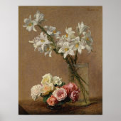 Fantin-lator — Rozen en gelilies Poster (Voorkant)