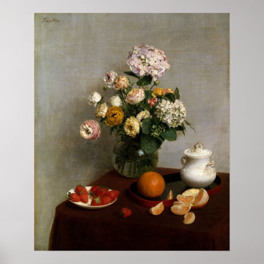 Fantin-Latour - Bloemen En Fruit Poster (Voorkant)