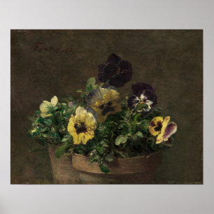 Fantin-latour - Plotselinge pansies Poster
