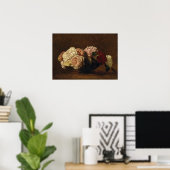 Fantin-latour - Rozen in een Bowl Poster (Thuiskantoor)
