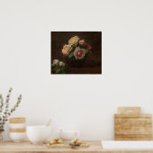 Fantin-Latour - Rozen In Een Vaas Poster (Keuken)