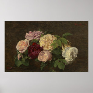 Fantin-Latour - Rozen van Nice op tafel A Poster