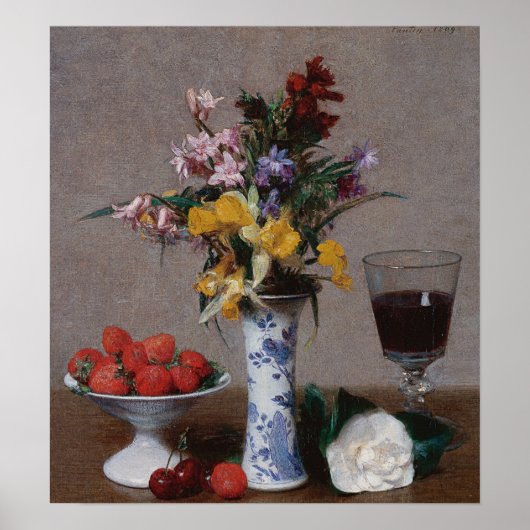 Fantin-Latour - Stilleven 1869 Poster (Voorkant)