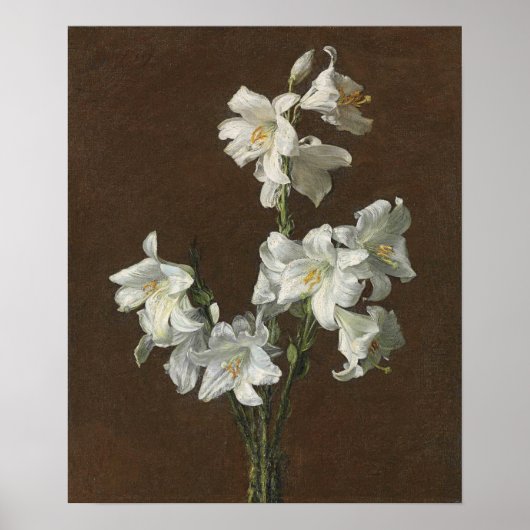 Fantin-Latour - Witte lelies Poster (Voorkant)