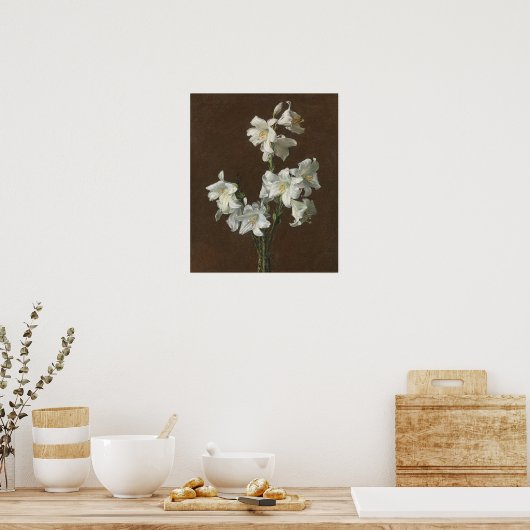 Fantin-Latour - Witte Lilies Poster (Keuken)
