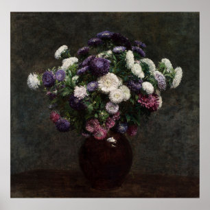 Fantin-Latour's Asters in een Vase Poster